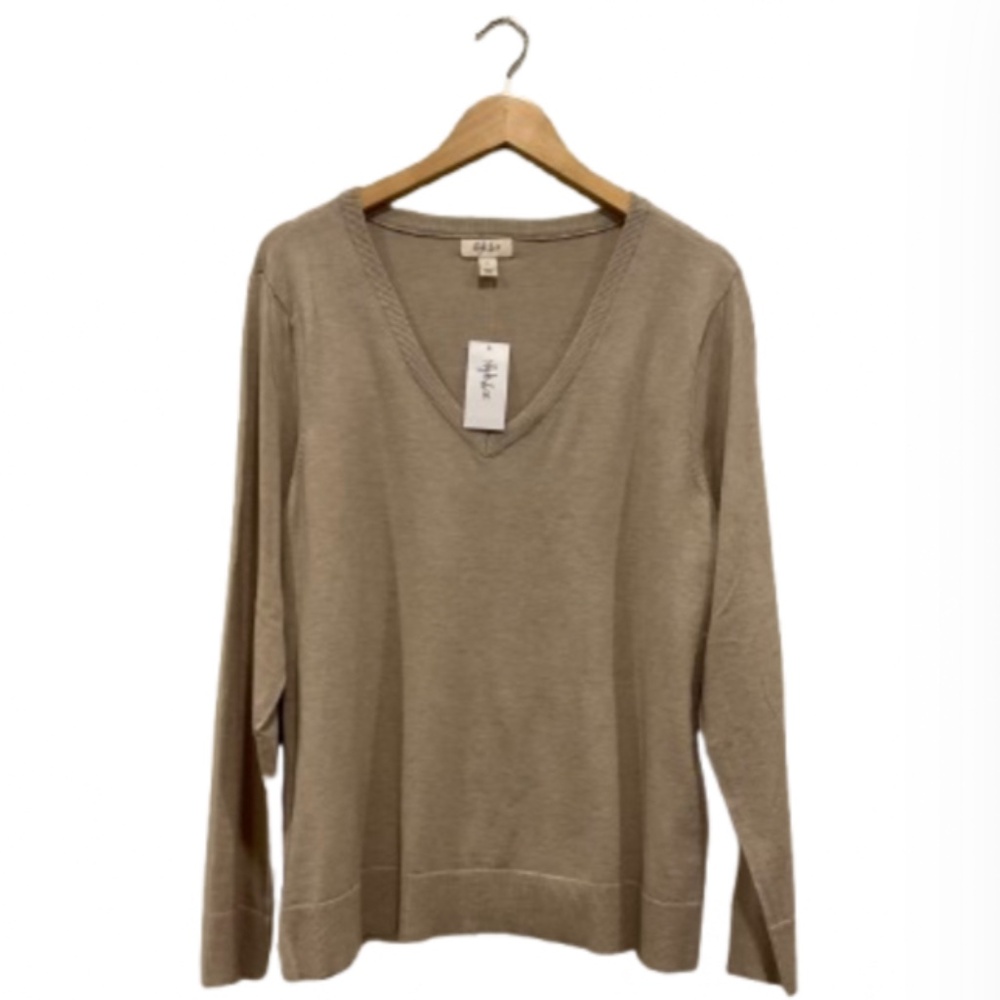 Style & Co Sweater V Neck Tan Long Sleeve  Size XXL NWT